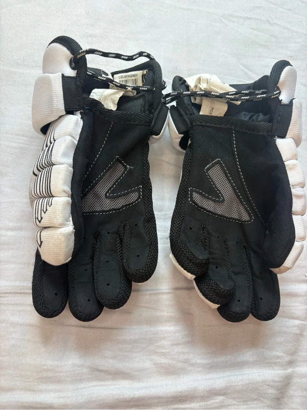 Brine Uprising 20 Lacrosse Gloves White Black Youth 9” Pair